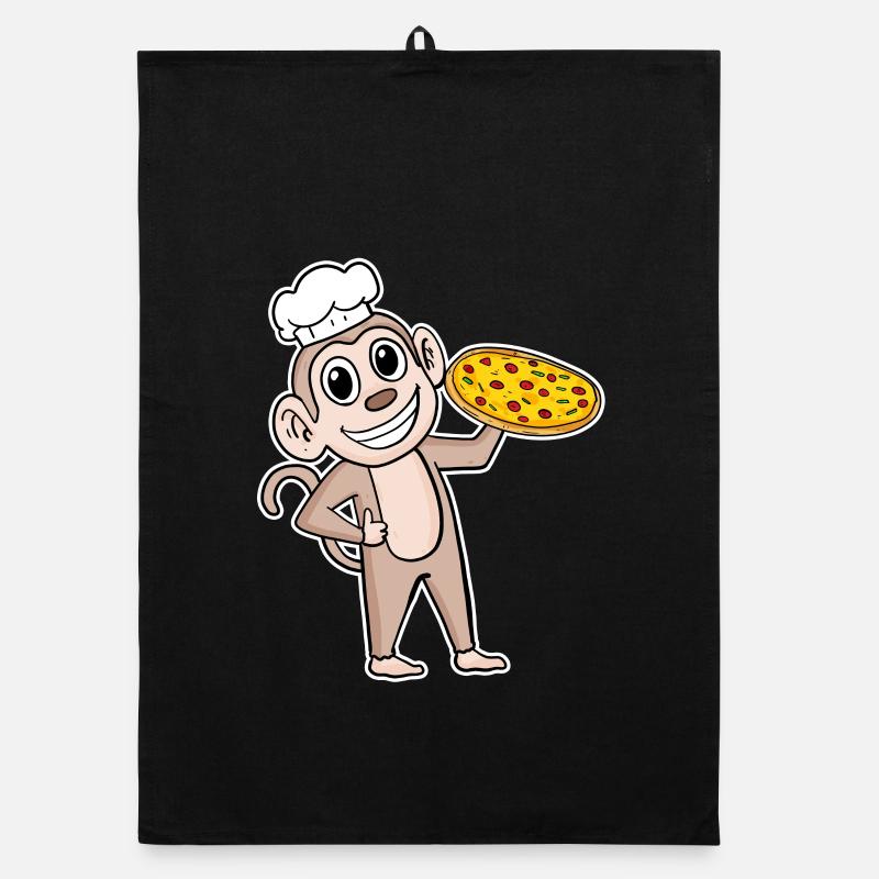 Pizzabäcker Pizza Koch Affe Italienisch Organic Geschirrtuch