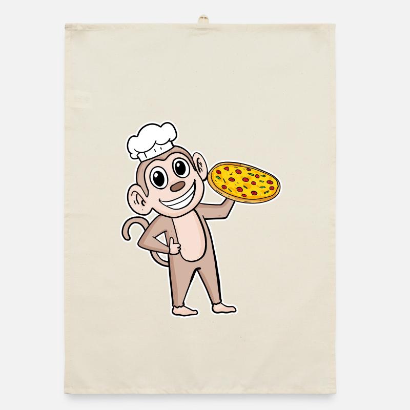 Pizza Maker Pizza Chef Singe Italien Torchon bio