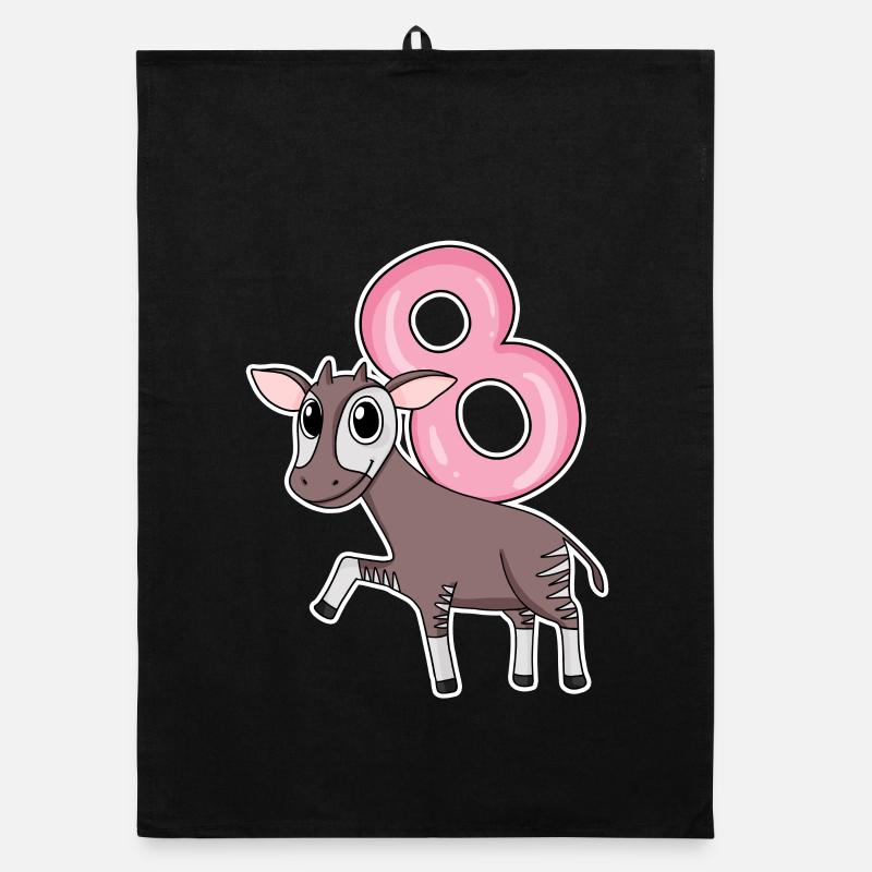 Girl 8 years old Okapi 8th birthday gift Organic dish towel