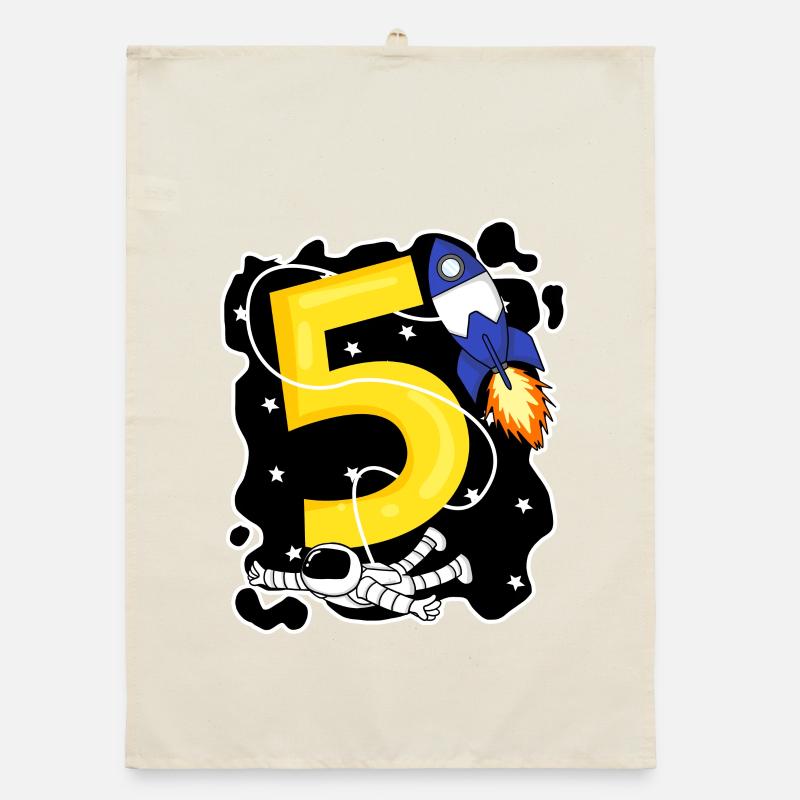 5th birthday 5 years astronaut space Organic dish towel