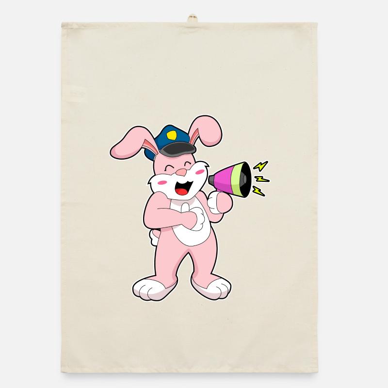 Rabbit Policier Microphone Torchon bio