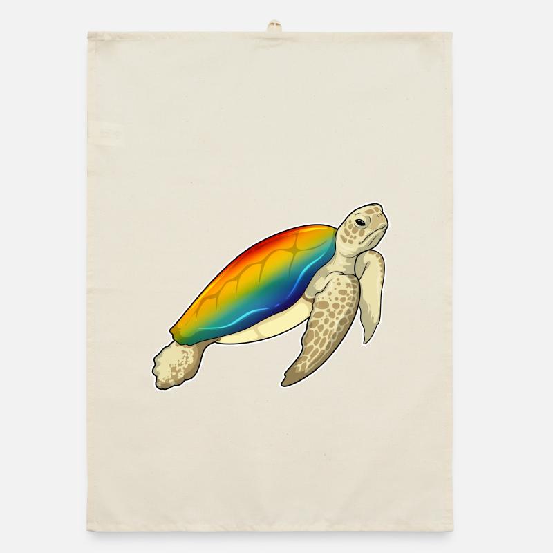 Turtle Rainbow Organic dish towel