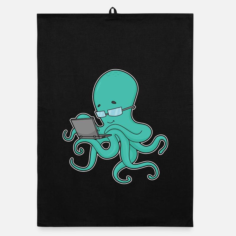 Octopus Laptop Organic dish towel