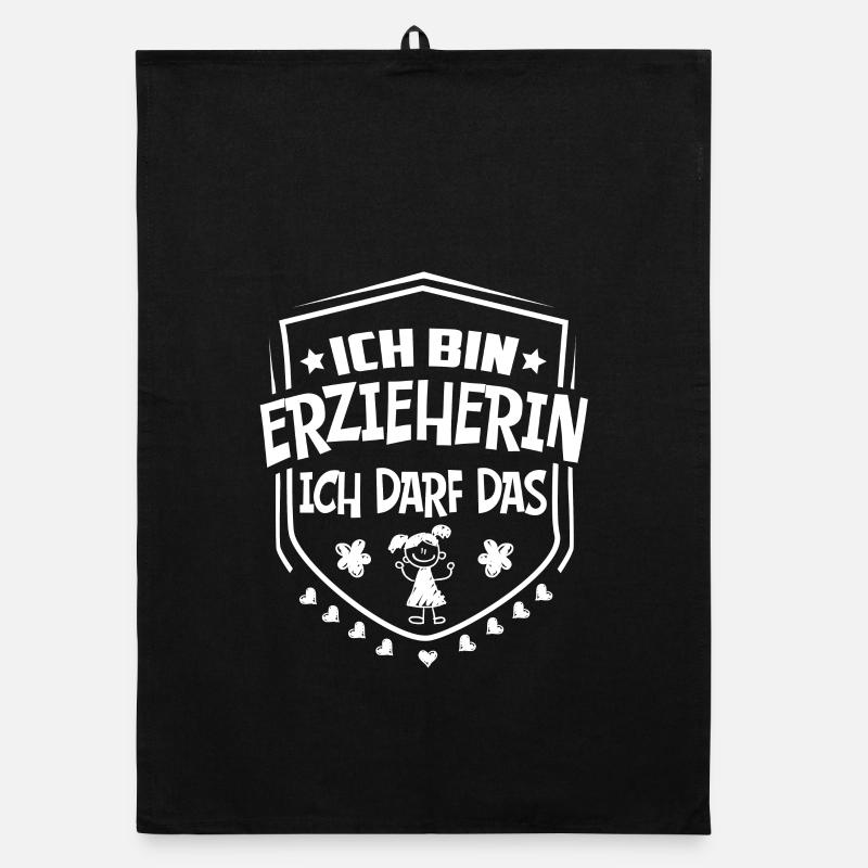 Ich bin Erzieherin Ich darf das Organic Geschirrtuch