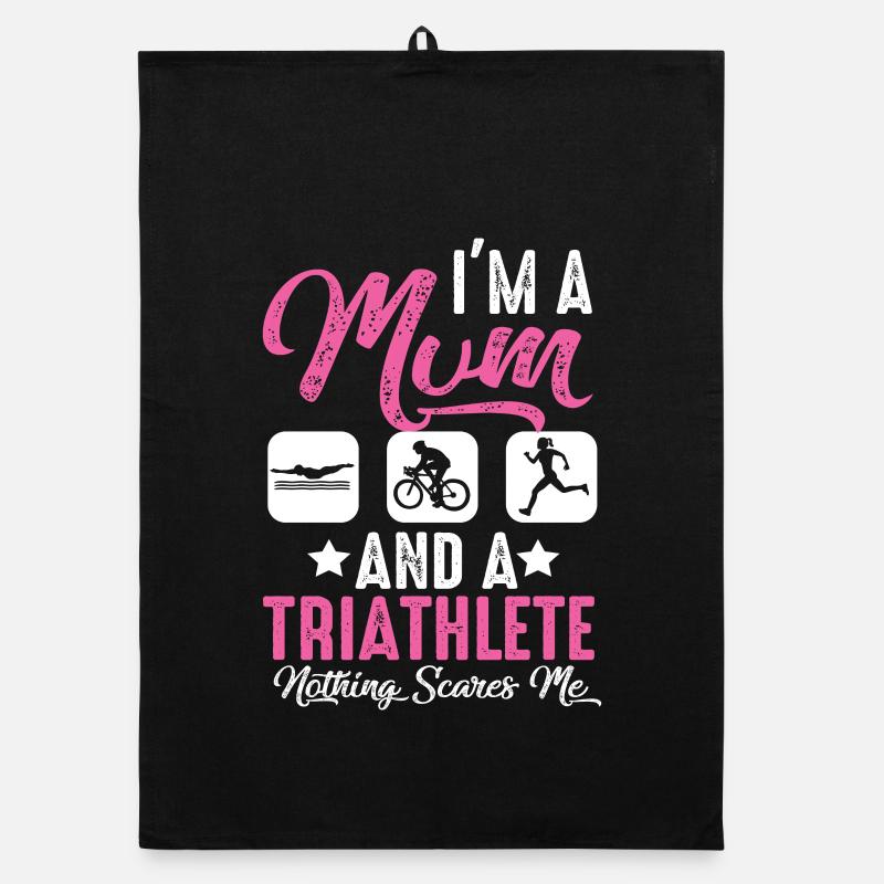 I am a mother and a triathlete Organic dish towel