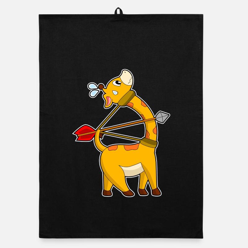 Giraffe Archer Bow Arrow Organic dish towel