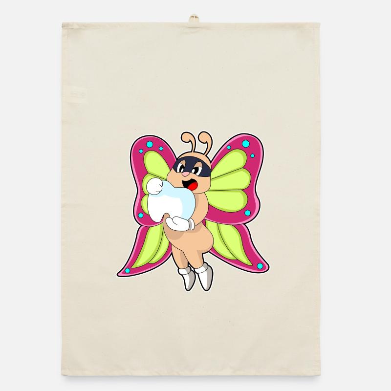 Dent de dentiste papillon Torchon bio