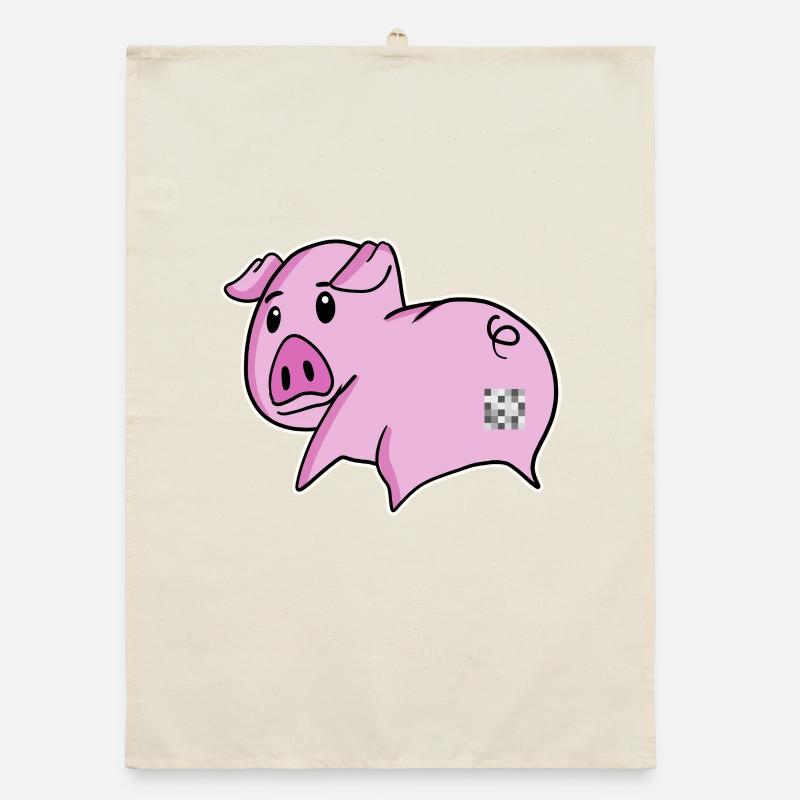 Schwein Arsch - Schwein Hintern Organic Geschirrtuch