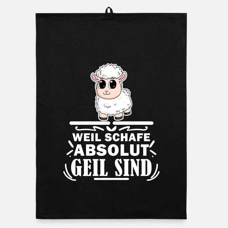 Schafzüchter Schafe Schaf Geschenk - Organic Geschirrtuch - Schwarz