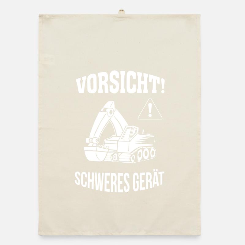 Bagger Baggerfahrer Baugeräteführer Schweres Gerät Organic Geschirrtuch