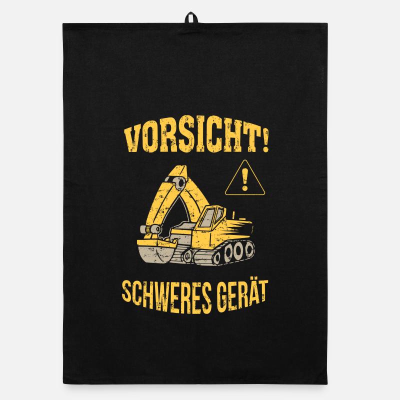 Bagger Baggerfahrer Baugeräteführer Schweres Gerät Organic Geschirrtuch