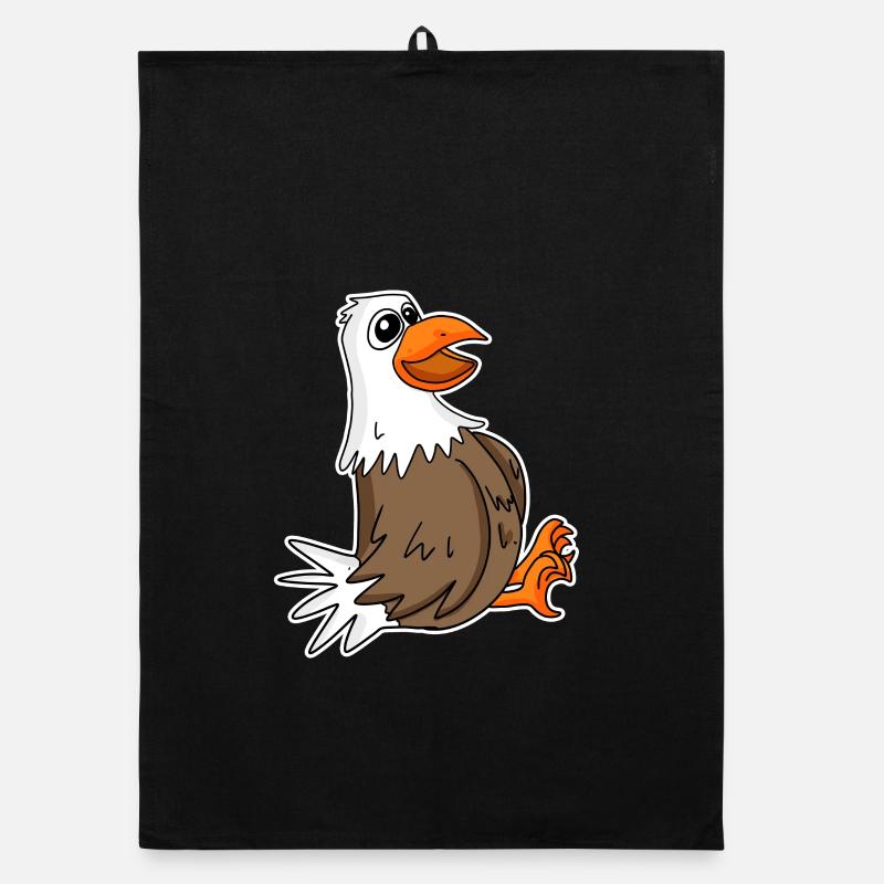 Adler - Organic Geschirrtuch - Schwarz