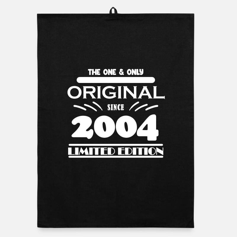 2004 - Né 2004 - Année de naissance 2004 - Torchon bio - noir