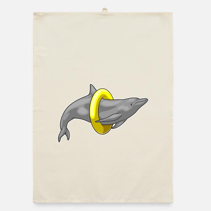 Delfin Schwimmen Rettungsring Organic Geschirrtuch