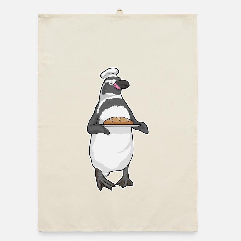 Pinguin Bäcker Brot Backen Organic Geschirrtuch