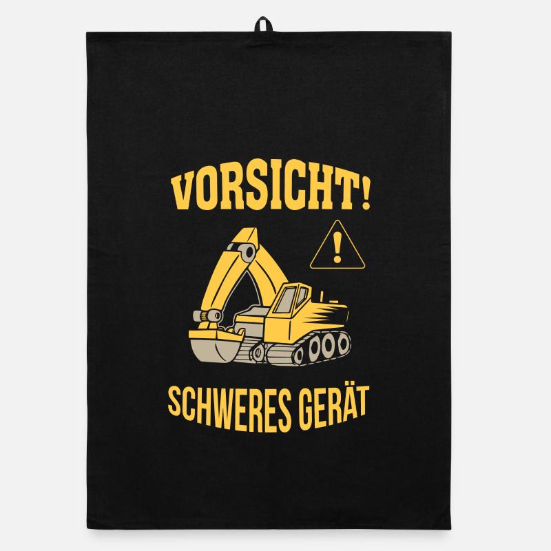 Bagger Baggerfahrer Baugeräteführer Schweres Gerät Organic Geschirrtuch