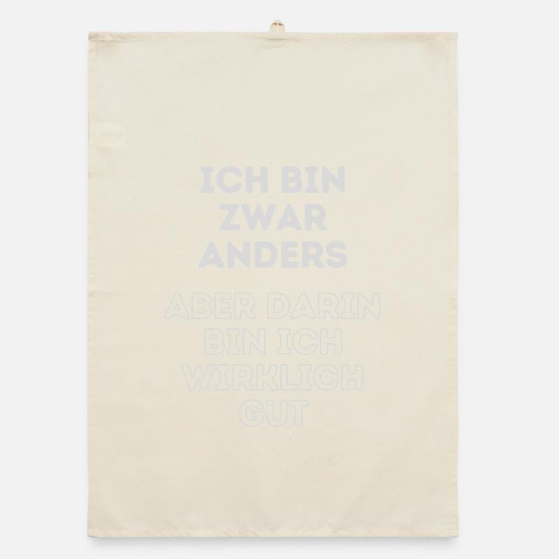 Humorvoller Spruch: Ich bin anders Organic Geschirrtuch