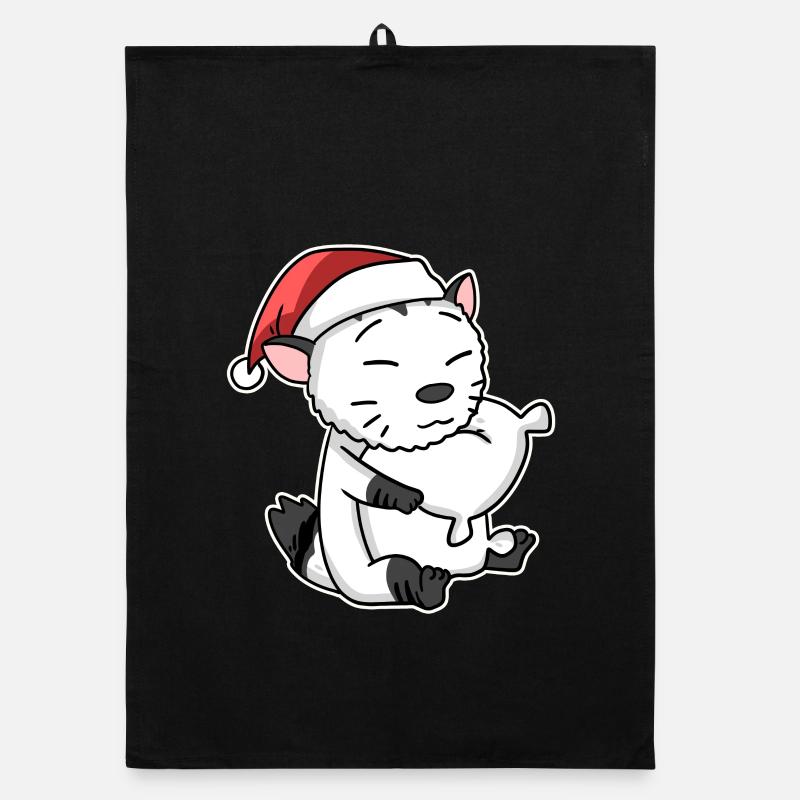 American Bobtail Katze Weihnachten Schlafen Müde Organic Geschirrtuch