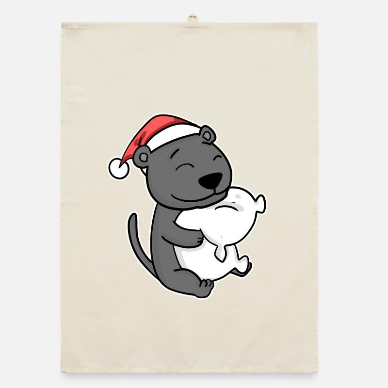 Schwarzer Panther Weihnachten Schlafen Schlaf Organic Geschirrtuch