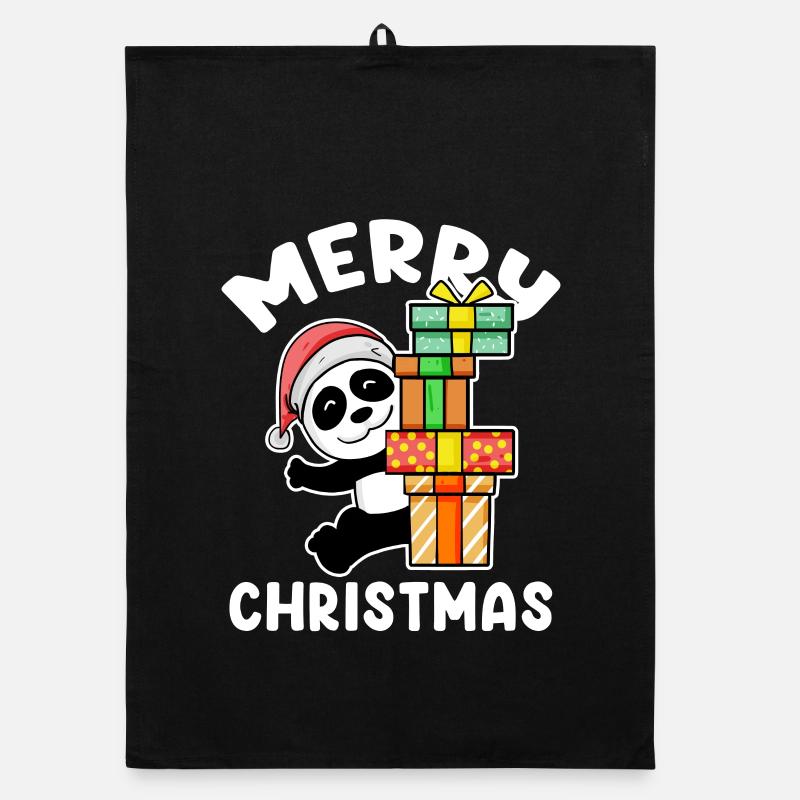 Joyeux panda de Noël Torchon bio