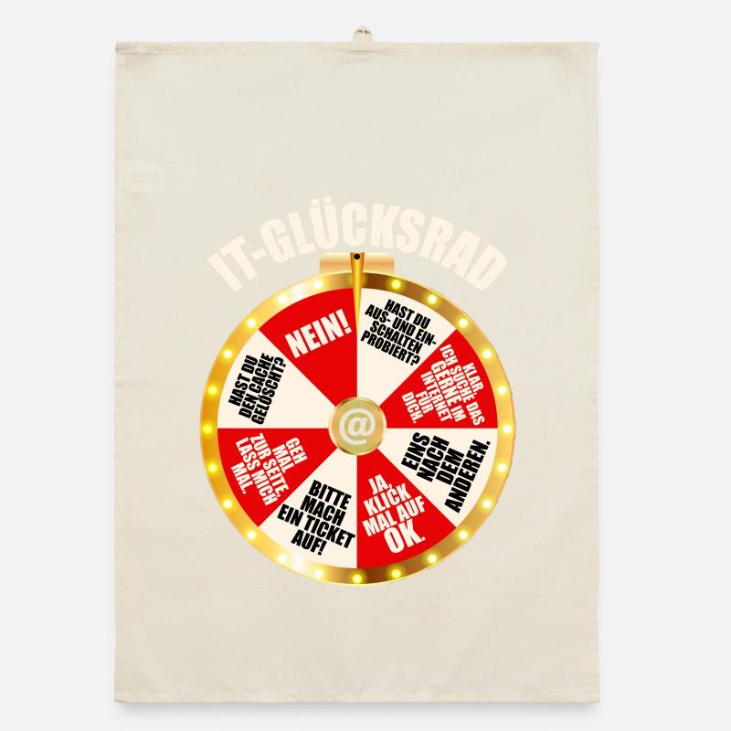 IT Support Glücksrad Service Desk IT Helpdesk Nerd Organic Geschirrtuch