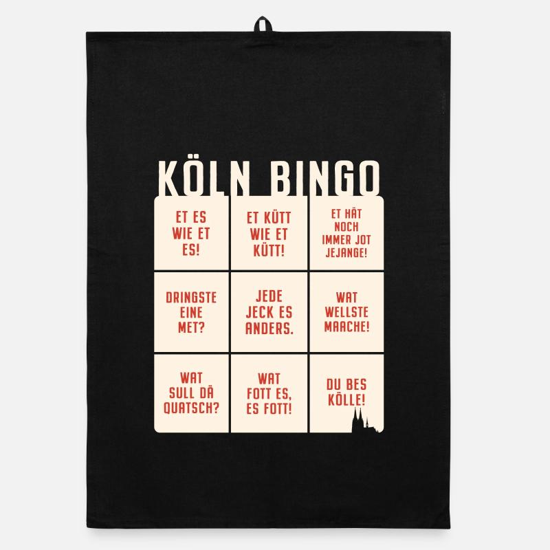 Köln Bingo Kölsch Et Kütt Alaaf Kölner Karneval Organic Geschirrtuch