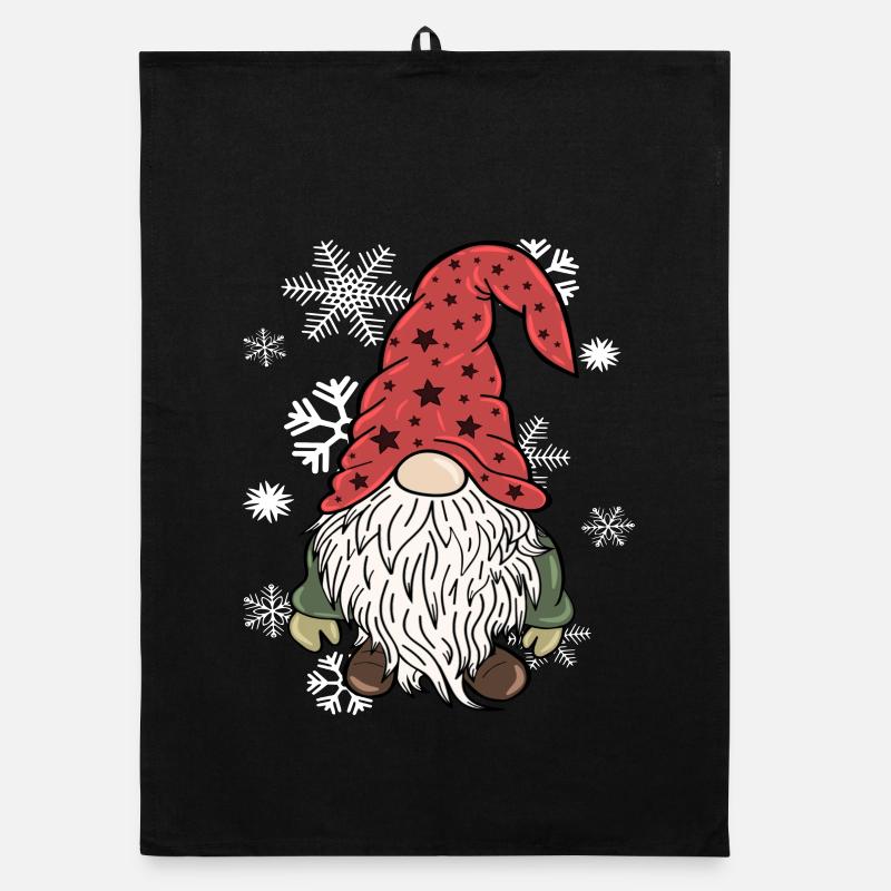 Gnome Elfes de Noël Flocons de neige Torchon bio