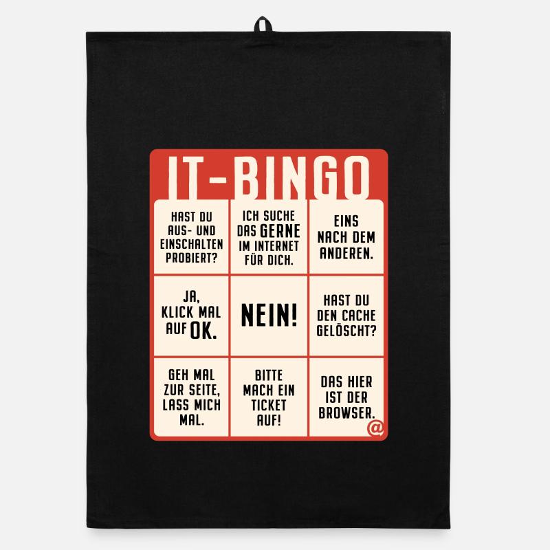 IT Support Bingo Service Desk IT Helpdesk Sysadmin Organic Geschirrtuch