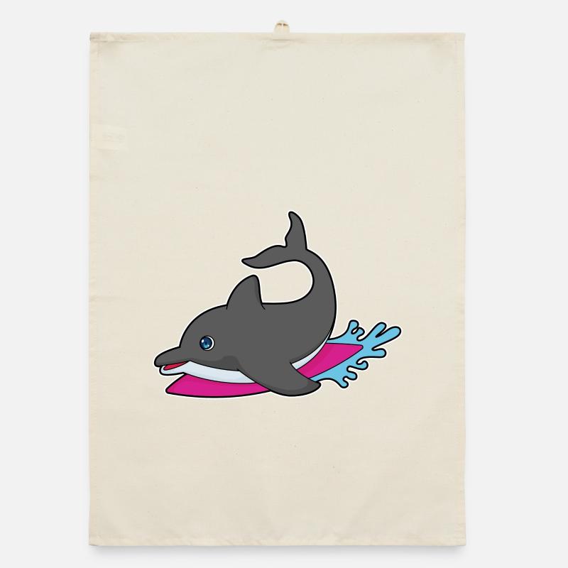 Été de surf sur planche de surf Dolphin Torchon bio