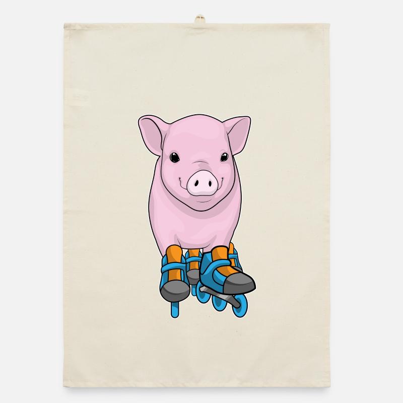 Pig Inline skating Inline skates Organic dish towel