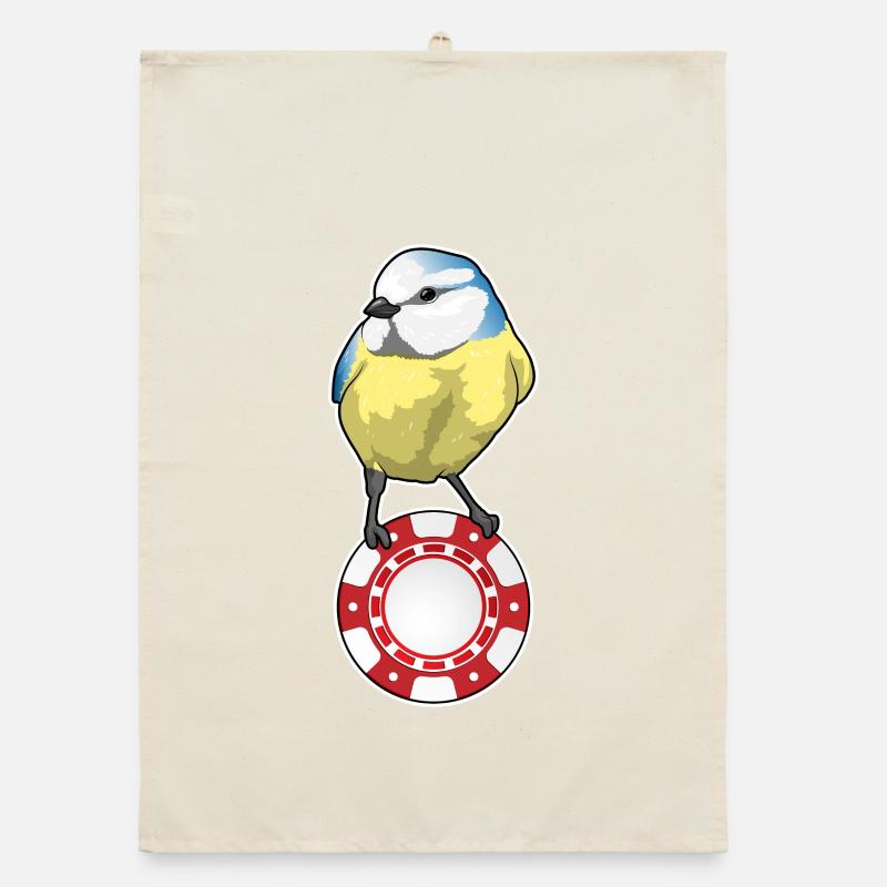 Vogel Poker Pokerchips Organic Geschirrtuch