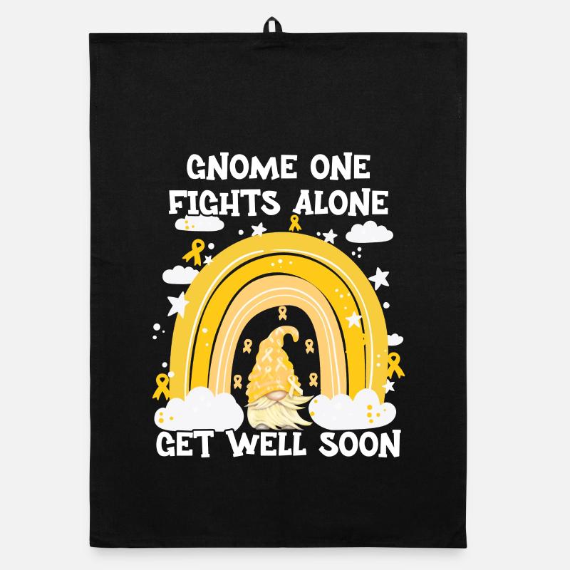 Gnome One Fights Alone Sarcoma Cancer Organic dish towel