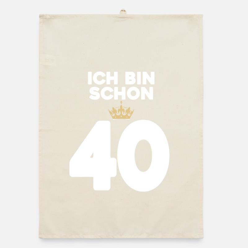 40 Geburtstag - 40 Jahre mit Krone Organic Geschirrtuch