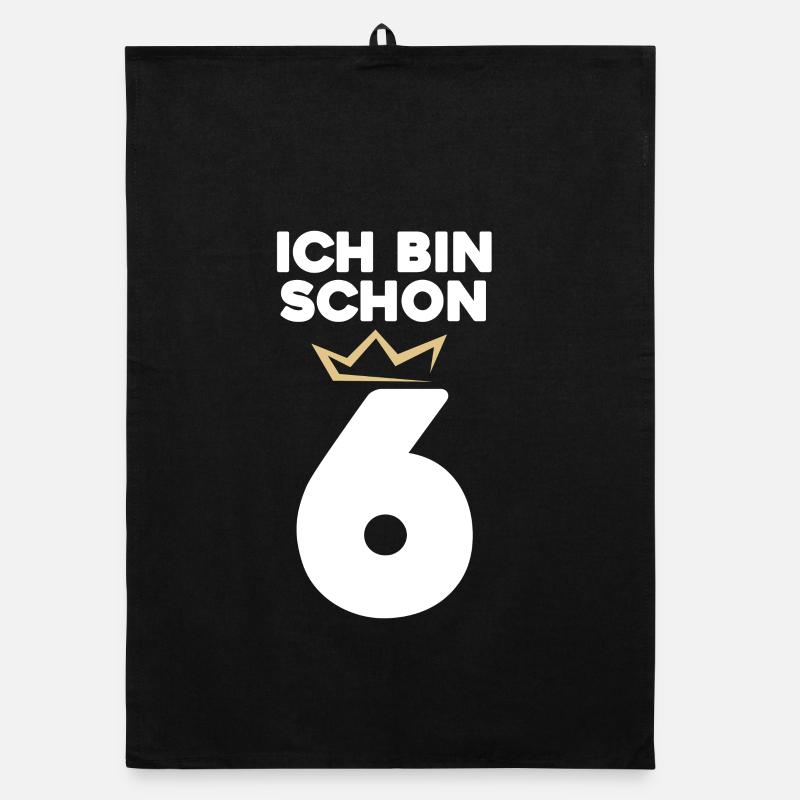 6 Geburtstag - 6 Jahre mit Krone Organic Geschirrtuch