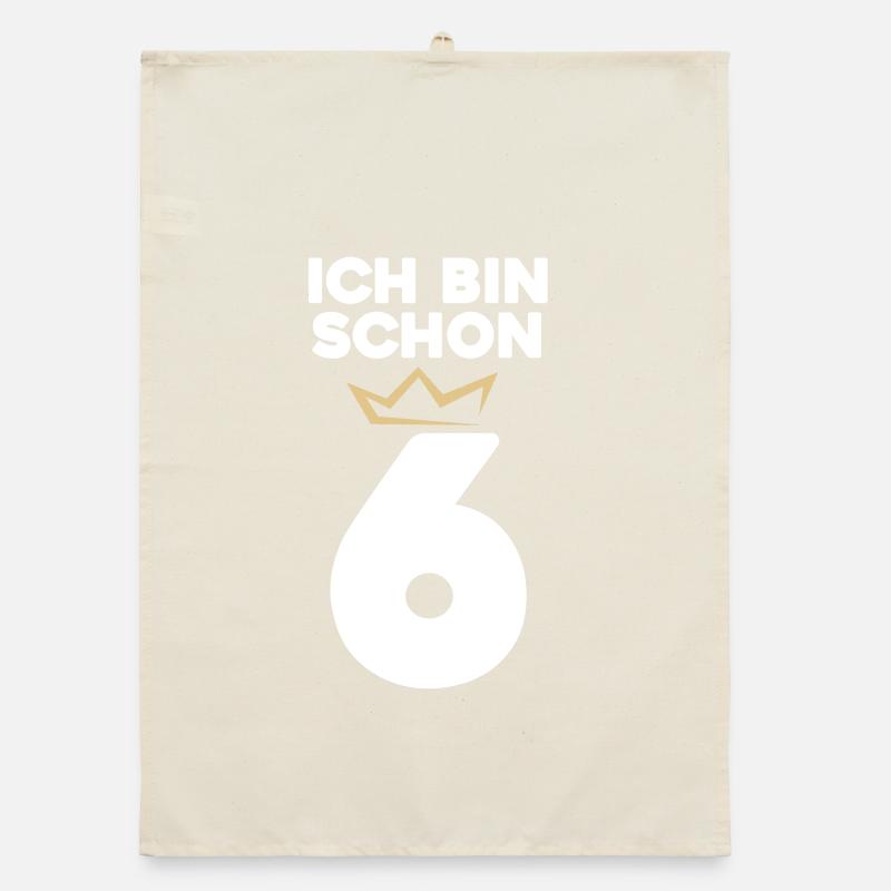 6 Geburtstag - 6 Jahre mit Krone Organic Geschirrtuch