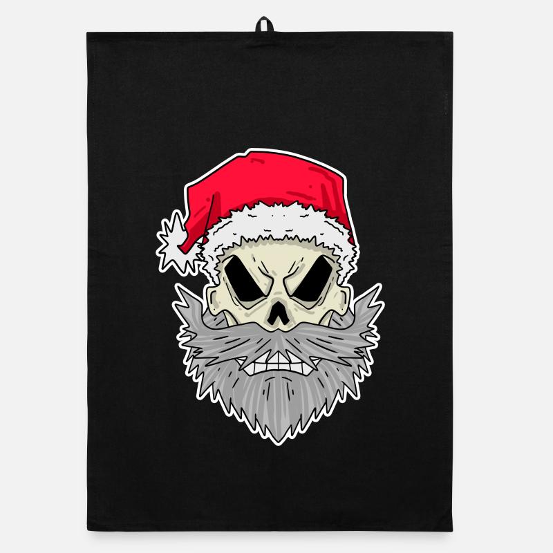 Weihnachtsmann Totenkopf Organic Geschirrtuch