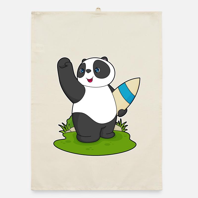 Été de planche de surf panda Torchon bio