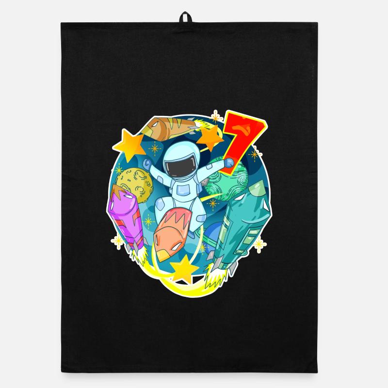 7e anniversaire 7 ans Jeune astronaute Espace Torchon bio