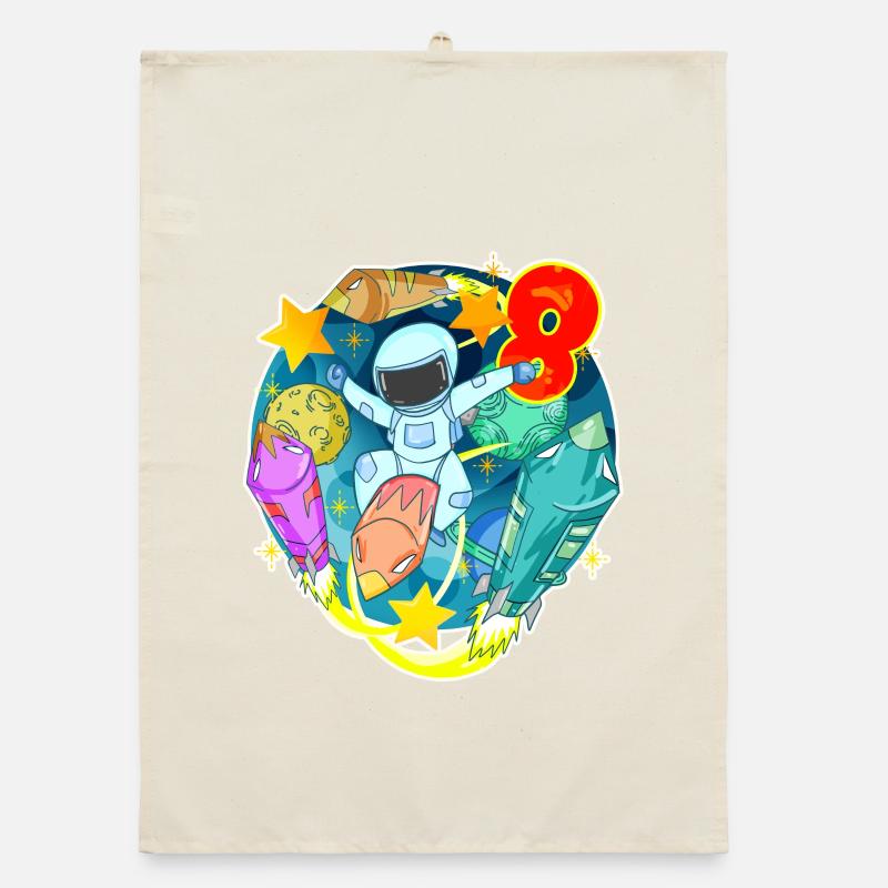 8e anniversaire 8 ans jeune astronaute de l’espace Torchon bio