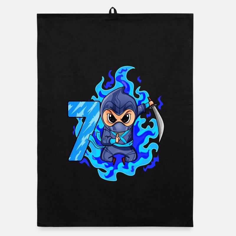 7ème anniversaire garçon 7 ans ninja Torchon bio