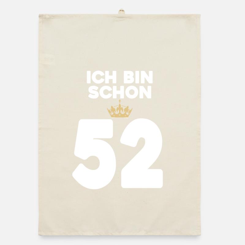 52. Geburtstag Geschenk - 52 Jahre mit Krone Organic Geschirrtuch