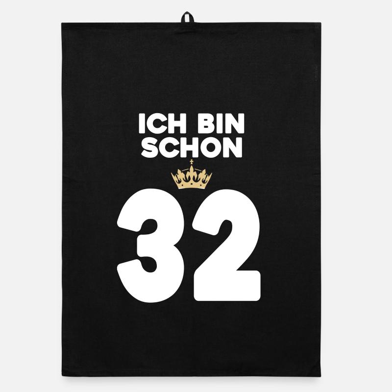 32. Geburtstag Geschenk - 32 Jahre mit Krone Organic Geschirrtuch