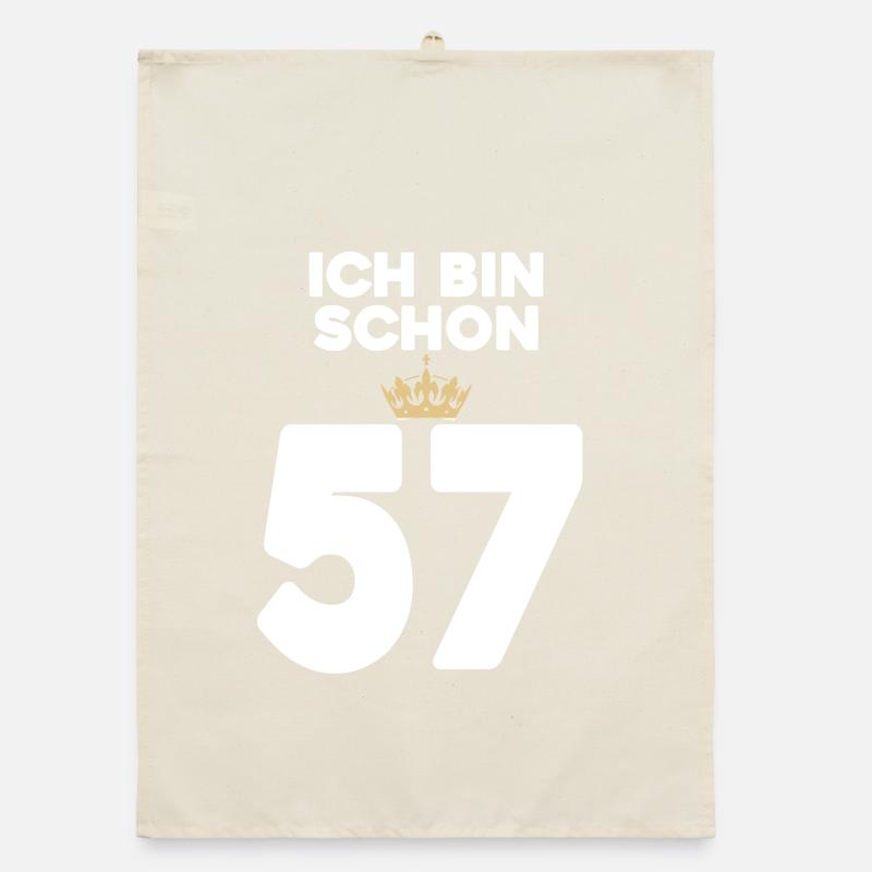 57. Geburtstag Geschenk - 57 Jahre mit Krone Organic Geschirrtuch