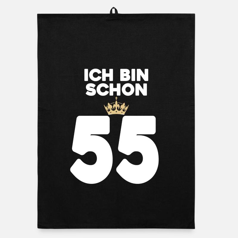 55. Geburtstag Geschenk - 55 Jahre mit Krone Organic Geschirrtuch
