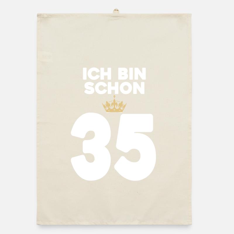 35. Geburtstag Geschenk - 35 Jahre mit Krone Organic Geschirrtuch