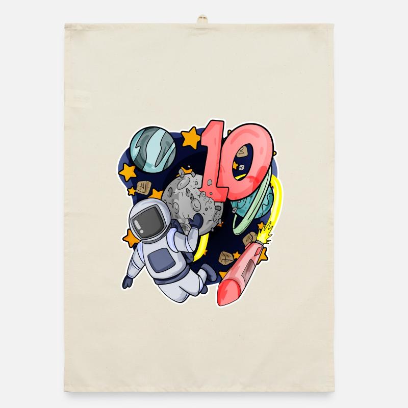 10e anniversaire 10 ans Espace jeune astronaute Torchon bio