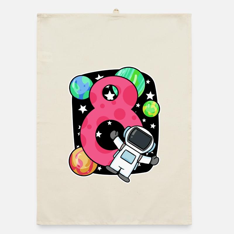 8e anniversaire 8 ans jeune astronaute de l’espace Torchon bio