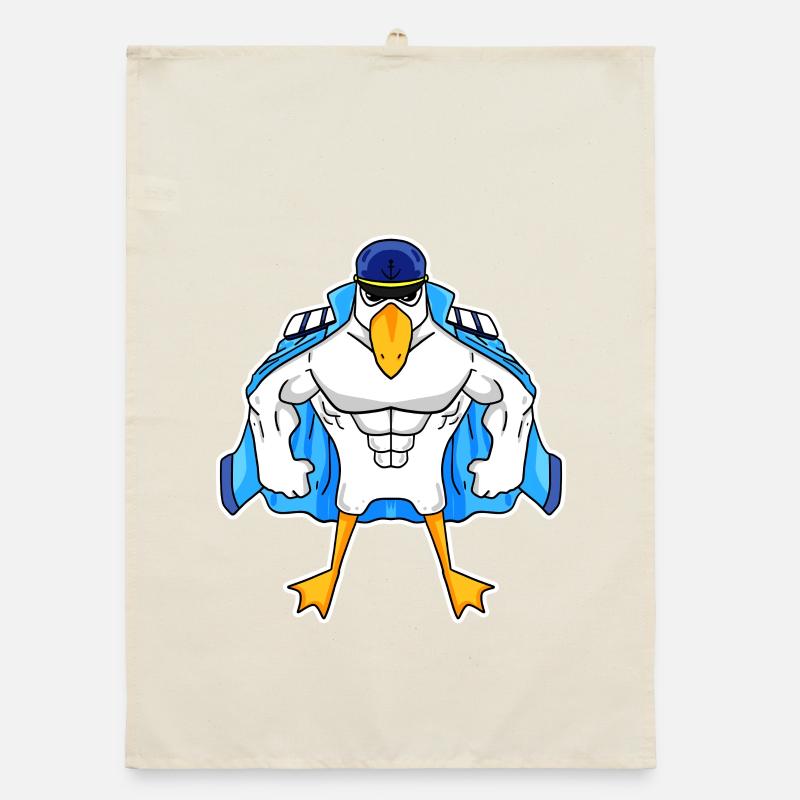 Muscular Seagull Seagull Gift Organic dish towel