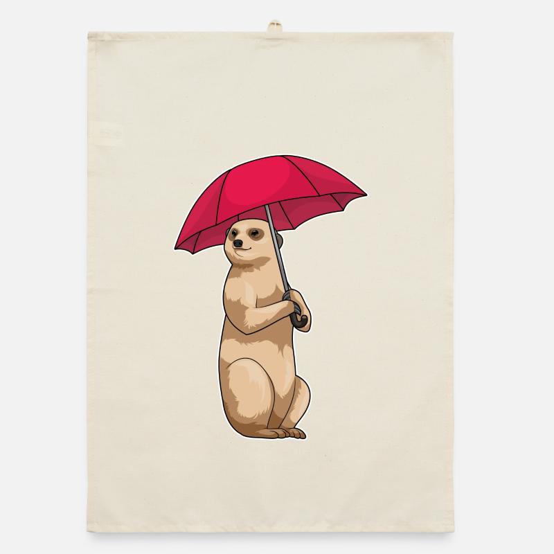 Erdmännchen Regenschirm Organic Geschirrtuch