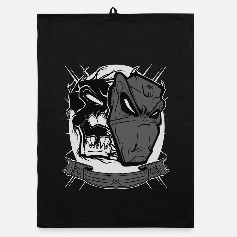 Devil mask Organic Geschirrtuch